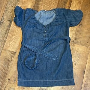 Free Assembly Denim Short Sleeve Dress with Belt